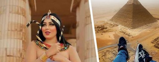 В Египте у пирамид устроили провокационную фотосессию: ФОТО