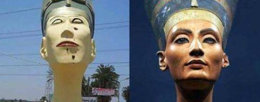В Египте отлили бюст Нефертити, которая похожа на Франкенштейна